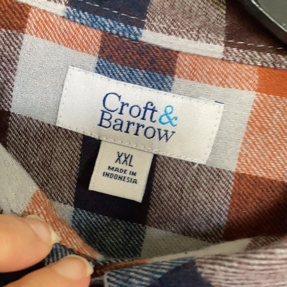 Relist 2/5 ❌Croft & barrow classic fit the extra soft flannel plaid shirt XXL - Picture 8 of 16